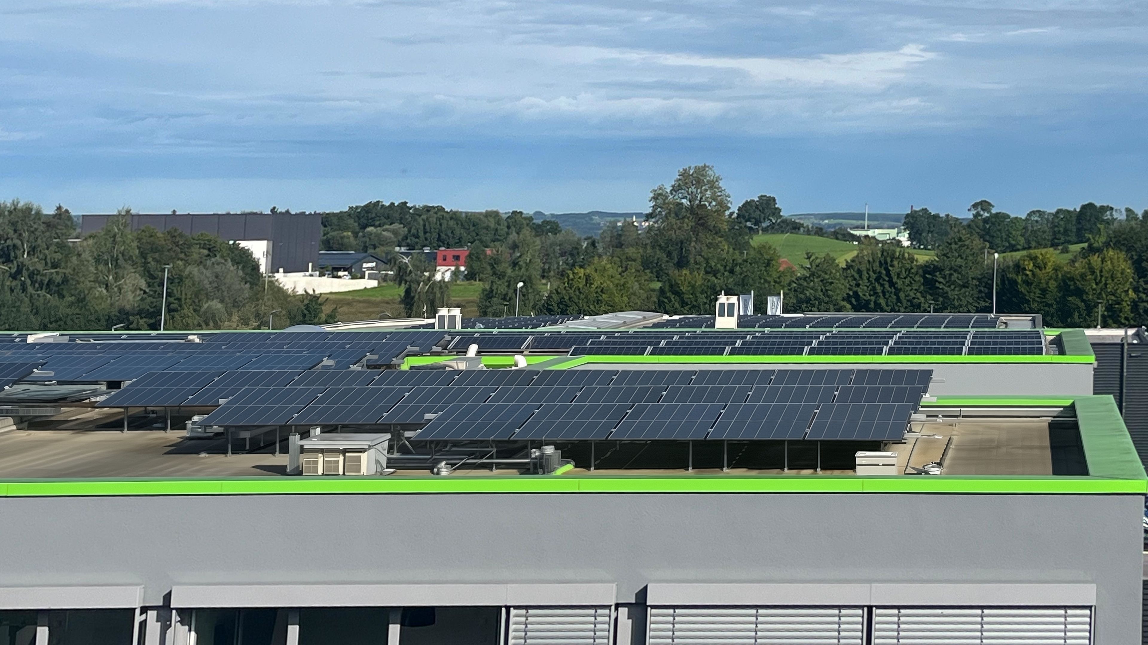 PV system on top of a roof