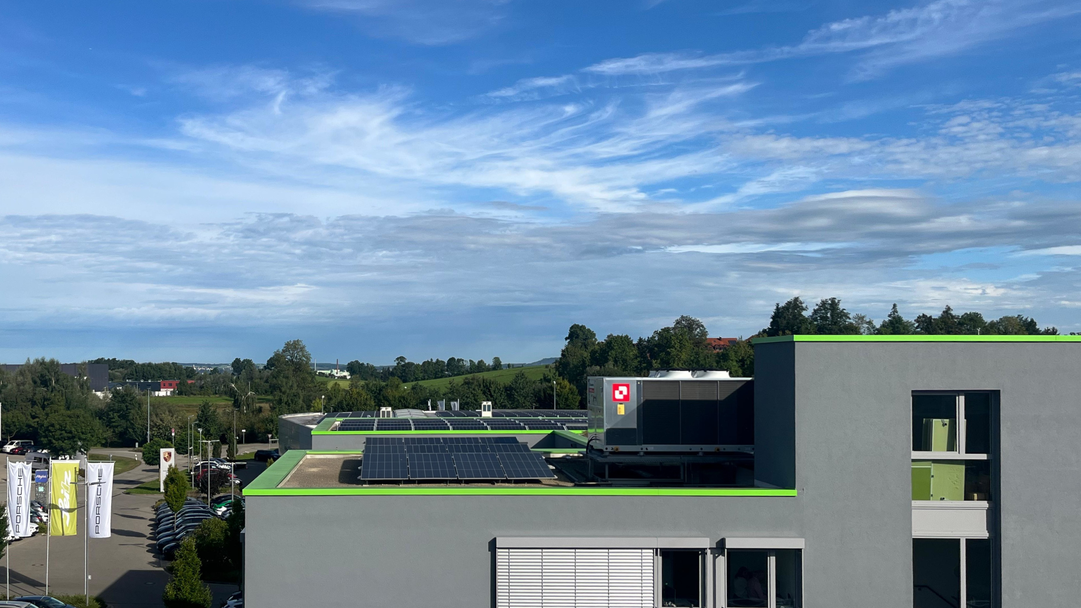 PV system on top of a roof