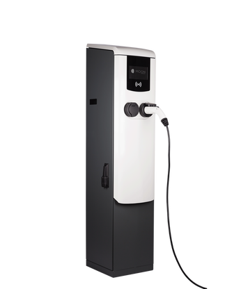 MOON PG-Line 2 sockets with a cable plugged, from Alfen