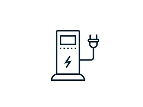 Icon representing a charging station for electric car