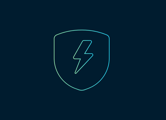 Icon Blitz auf blauem Hintergrund EMS