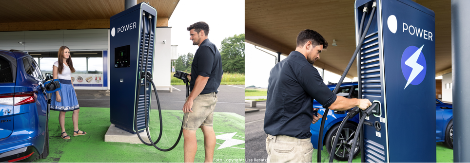 Ladestation MOON POWER ANDCharge Zusammenarbeit