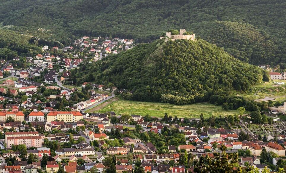 Lower Austria town, flight view